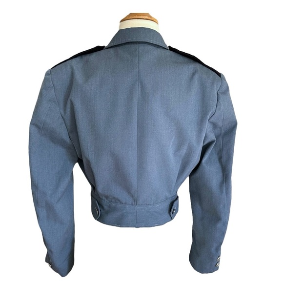 Vintage Somes Uniforms Cropped Military Jacket Blue Wool Blend Epaulet 70s/80s - Picture 6 of 15